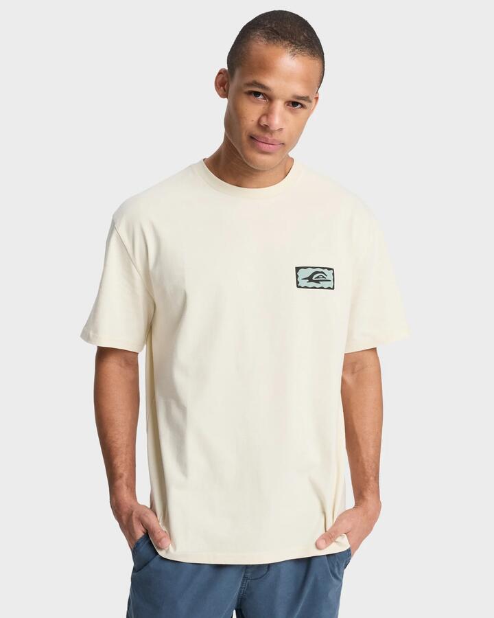 Image of T-Shirts. Product name - Quiksilver Mens Serenity Splash T-Shirt Bone White in Bone White colour by brand - Quiksilver