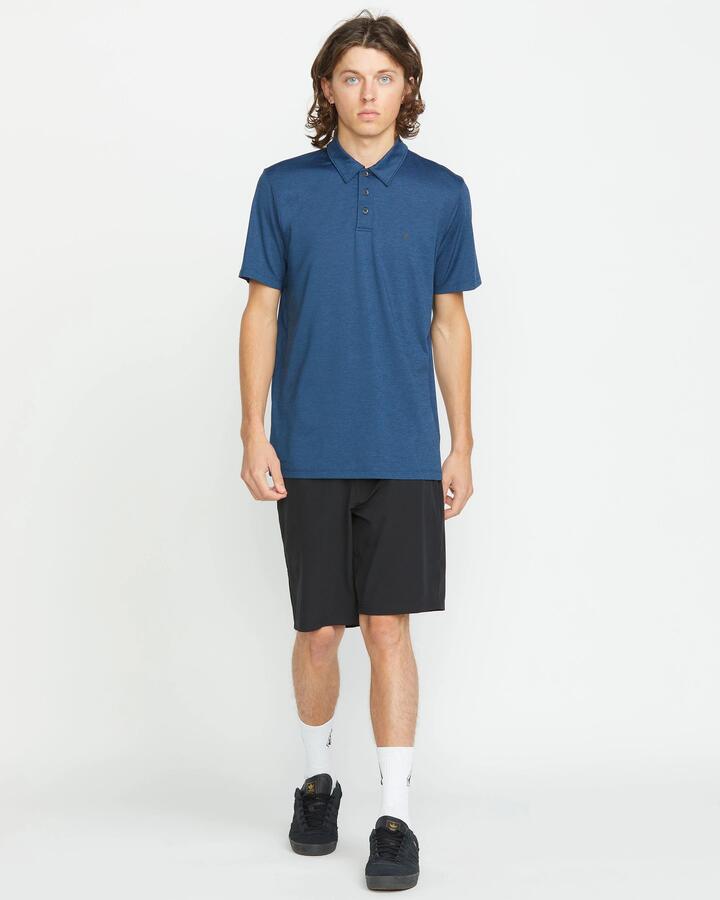 Image of a model wearing Shorts. Productname: volcom - Mens Frickin Cross Hybrid Shorts - Black - in Black colour by brand - volcom