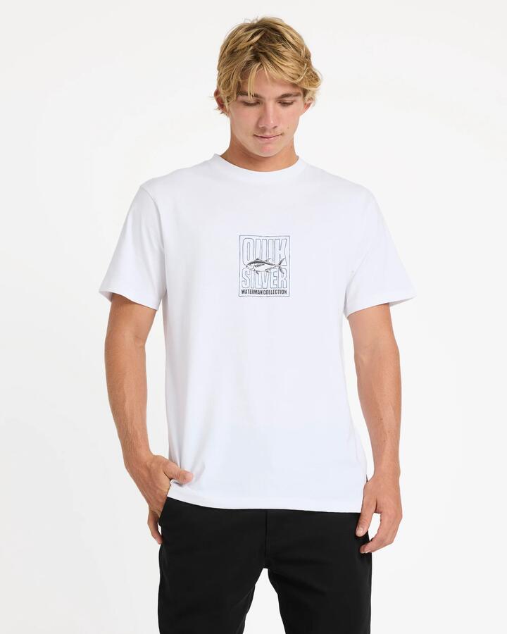 Image of T-Shirts. Product name - Quiksilver Mens Blind Cast T-Shirt White in White colour by brand - Quiksilver