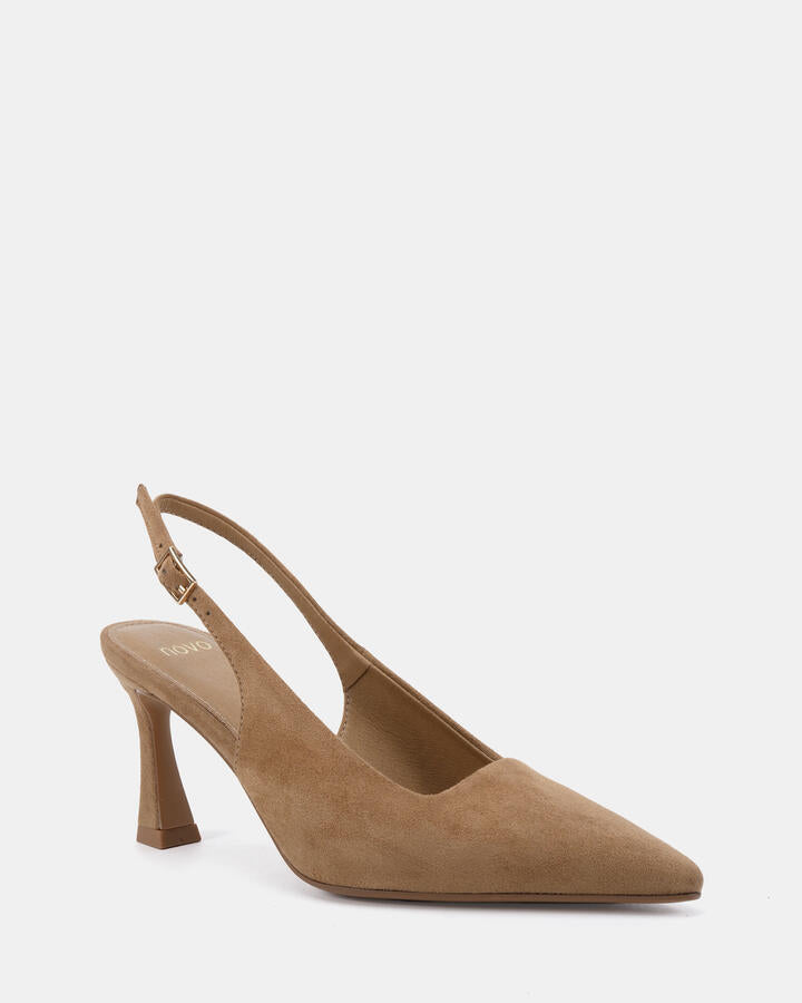 Image of Shoes. Productname: Iylah: Biscoff Suede - Women's Court - High Heel in Biscoff Suede colour by brand - Novo
