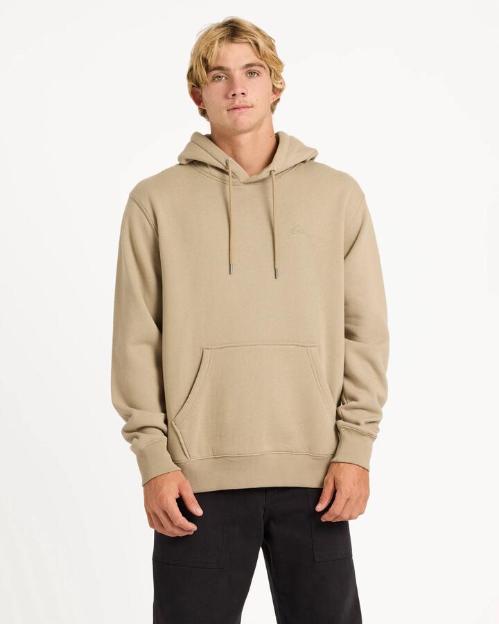 Image of a model wearing Outerwear. Product name - Quiksilver Mens Salt Water Pullover Hoodie Seneca Rock in Seneca Rock colour by brand - Quiksilver