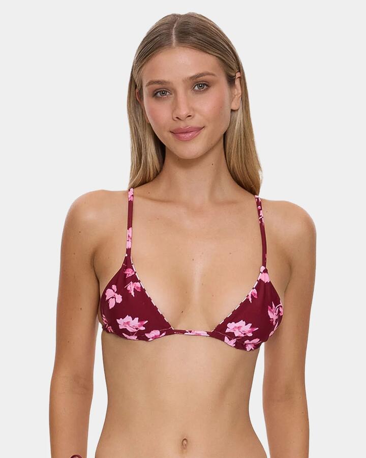 Image of Swimwear. Productname: thrills Womens Full Bloom Reversible Triangle Bikini Top Pomegranate - in Pomegranate colour by brand - Thrills