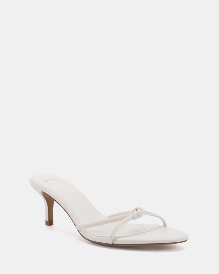 Image of Heels. Productname: Verne: White - Women's Strappy - Low Heel in Multi colour by brand - Novo