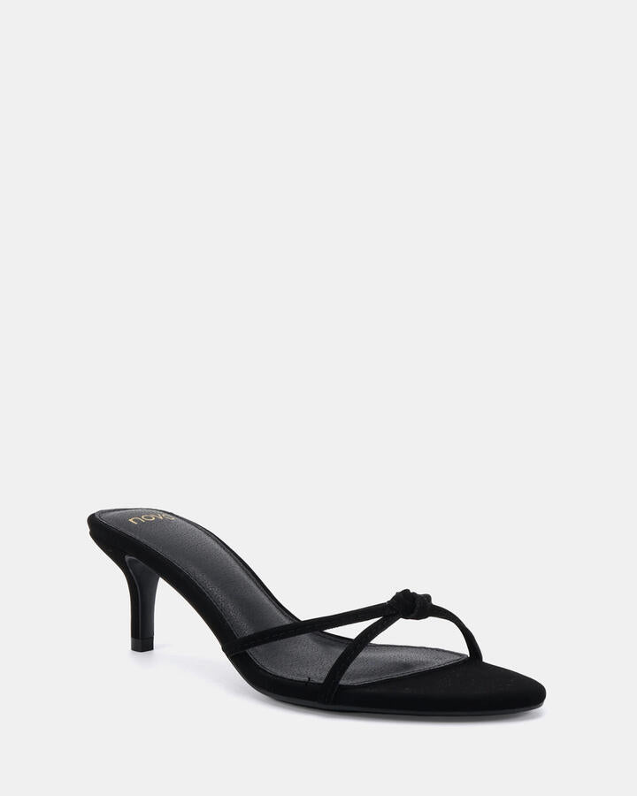 Image of Heels. Productname: Verne: Black - Women's Strappy - Low Heel in Black colour by brand - Novo