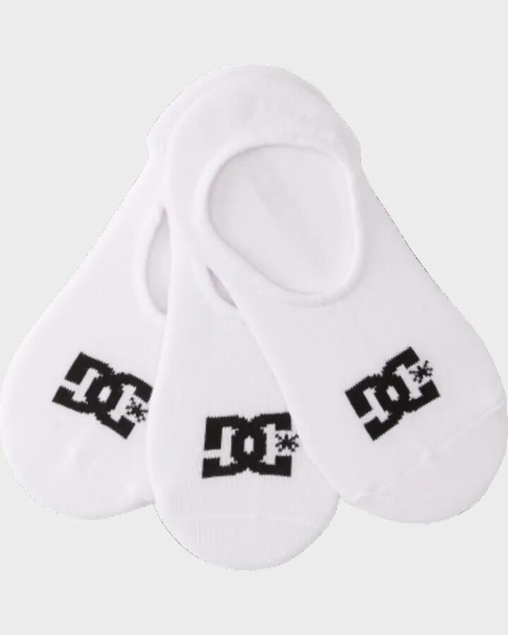 Image of Shoes. Product name - DC Shoes Mens Dc 3-Pack Liner Socks Snow White in Snow White colour by brand - DC Shoes