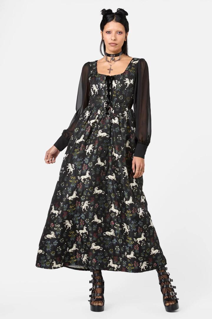 Image of Dresses. Productname: Blessing Brocade Dress in Black colour by brand - Dangerfield