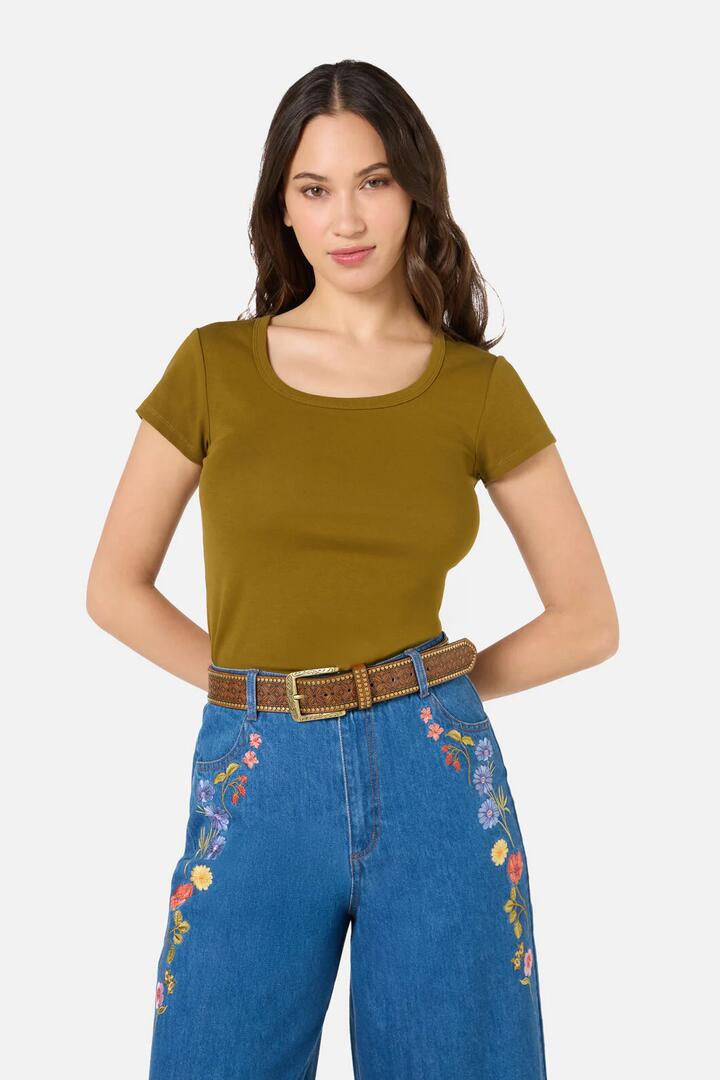Image of Belts. Product name - Embossed Stud Belt in Tan colour by brand - Princess Highway