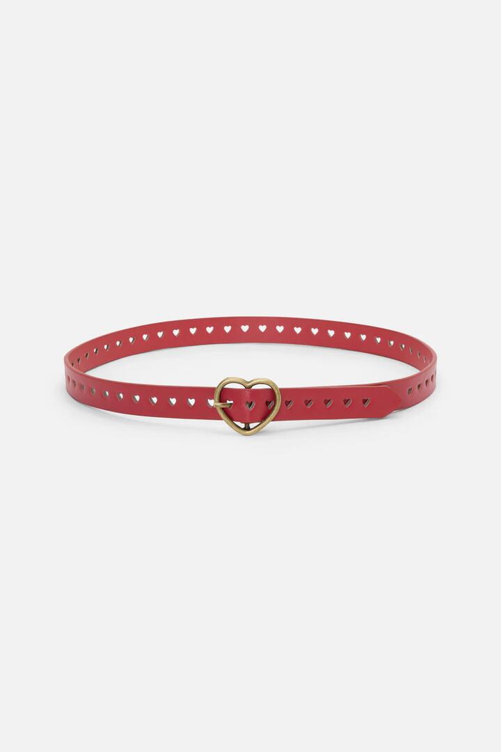 Image of Belts. Product name - Sweet Heart Buckle Belt in Red colour by brand - Princess Highway