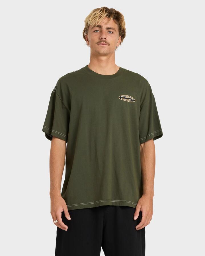 Image of T-Shirts. Product name - Billabong Mens Bad Pill Wave T-Shirt Rifle Green in Rifle Green colour by brand - Billabong