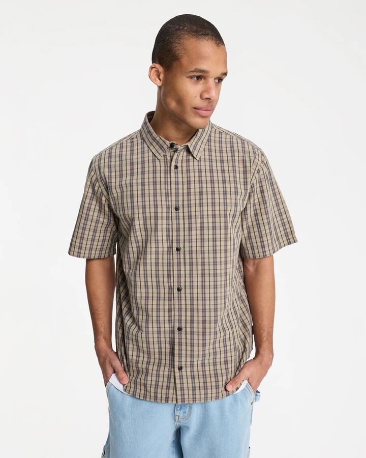 Image of Shirts. Product name - Quiksilver Mens Stonetown Short Sleeve Shirt Seneca Check Stonetown in Seneca Check Stonetown colour by brand - Quiksilver
