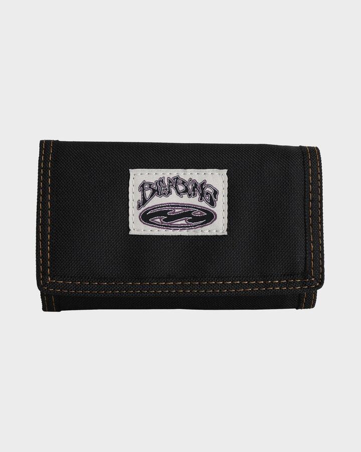 Image of Wallets & Money Clips. Product name - Billabong Mens Atom Tri-Fold Wallet Black in Black colour by brand - Billabong