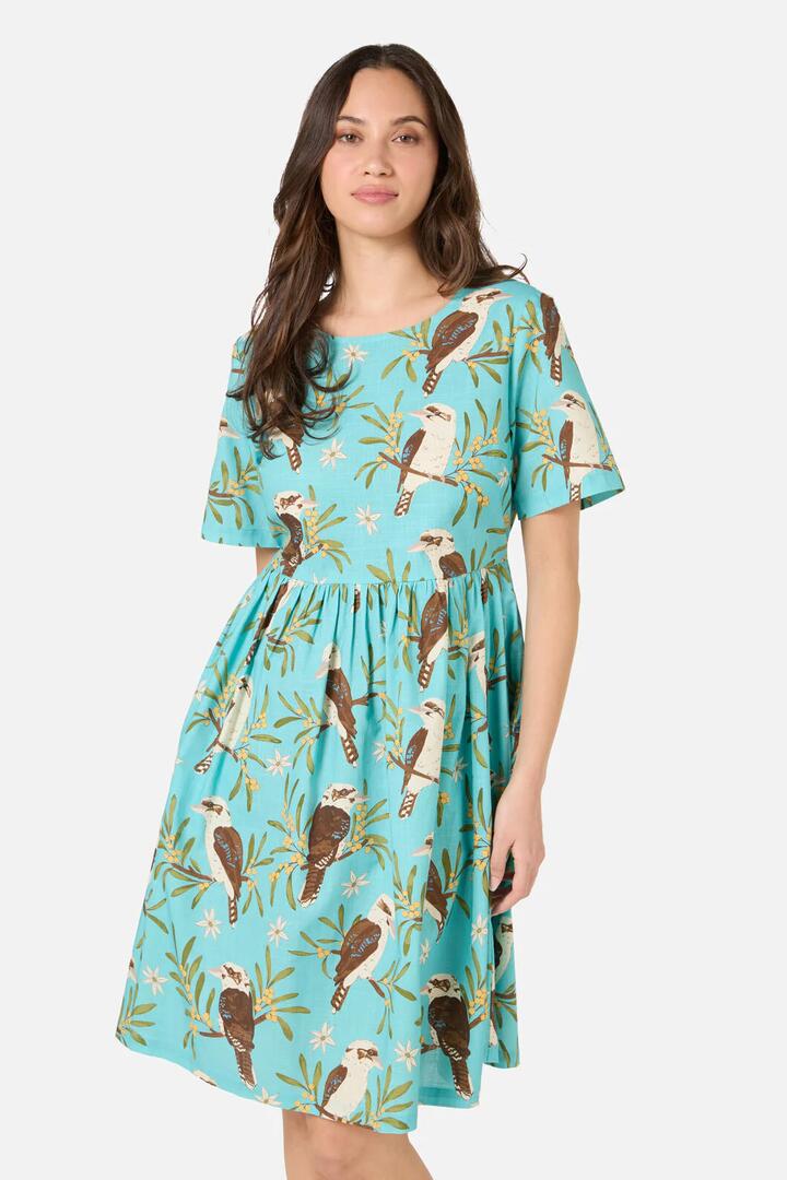 Image of Dresses. Product name - Kookaburra Smock Dress in Blue colour by brand - Princess Highway