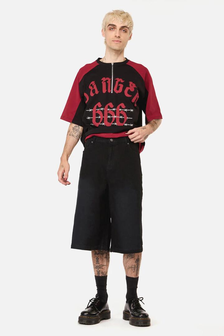 Image of Jeans. Product name - Danger Jort in Black colour by brand - Dangerfield