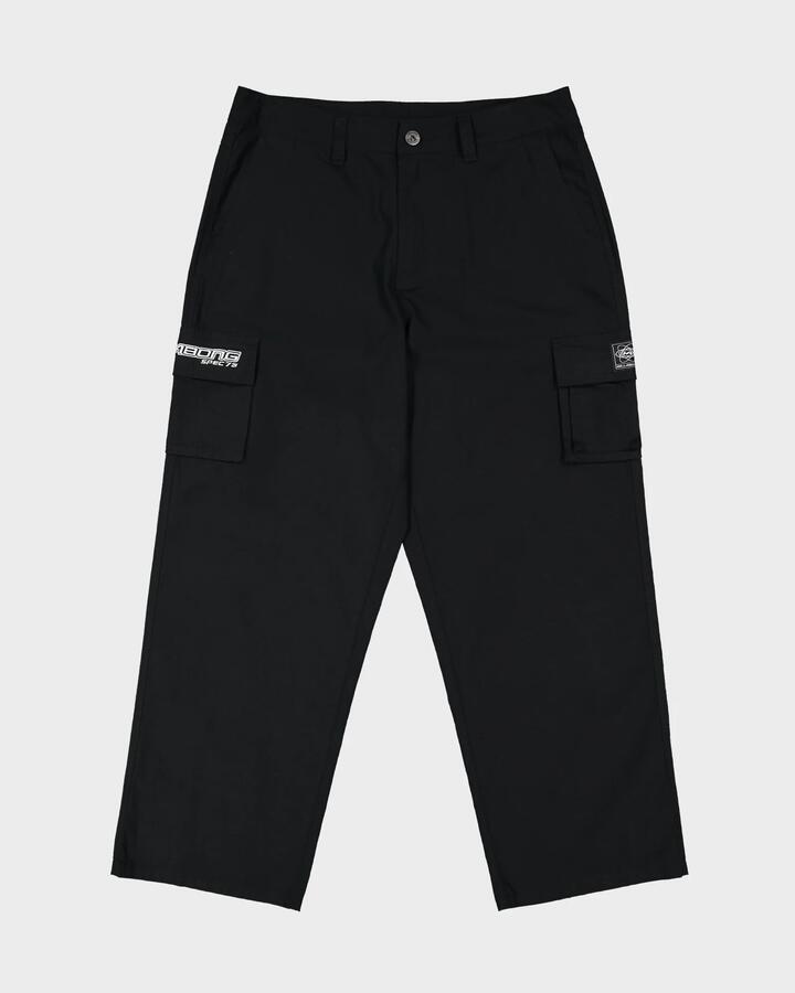 Image of a model wearing Pants. Product name - Billabong Mens Spec Cargo Pants Black in Black colour by brand - Billabong
