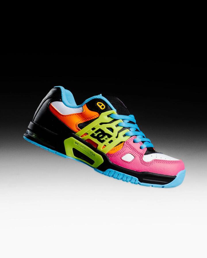 Image of Shoes. Product name - DC Shoes Mens At-2 Skate Shoes Black/Multi in Black/Multi colour by brand - DC Shoes