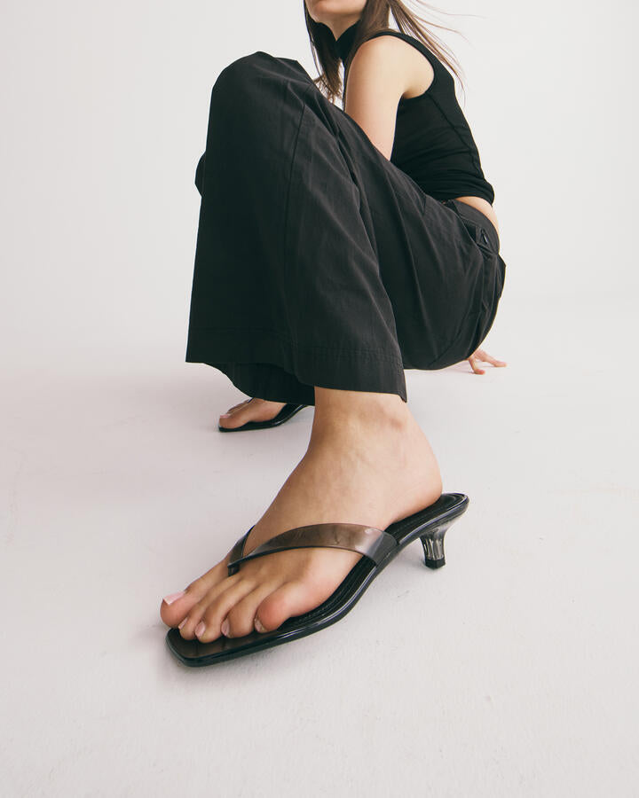 Image of Heels. Productname: Flo: Black - Women's Strappy - Low Heel in Black colour by brand - Novo