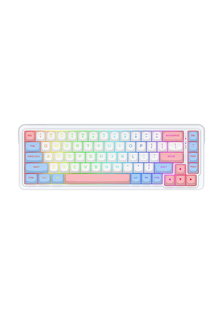 Image of Electronics Accessories. Productname: Redragon K709WBP RGB Pro Nova White/Blue/Pink 65% Wireless Gasket Gaming Keyboard in White/Blue/Pink colour by brand - REDRAGON