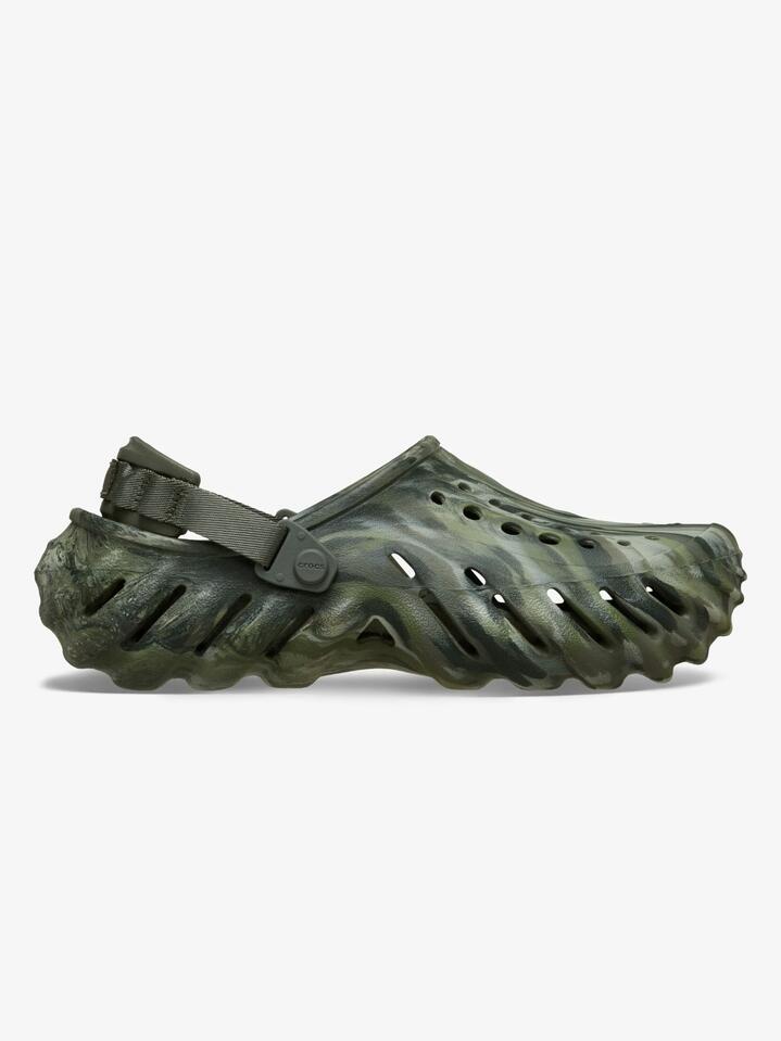 Image of Sandals. Productname: Crocs Echo Marbled Clog in Dusty Olive/Multi colour by brand - Crocs