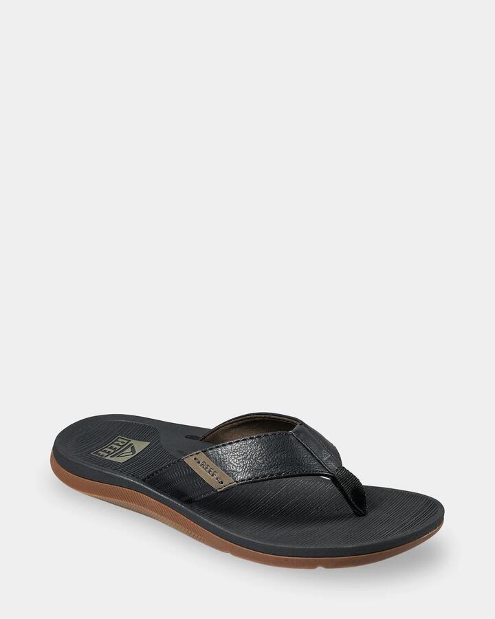 Image of Sandals. Product name - Reef Mens Santa Ana Thongs Black in Black colour by brand - Reef
