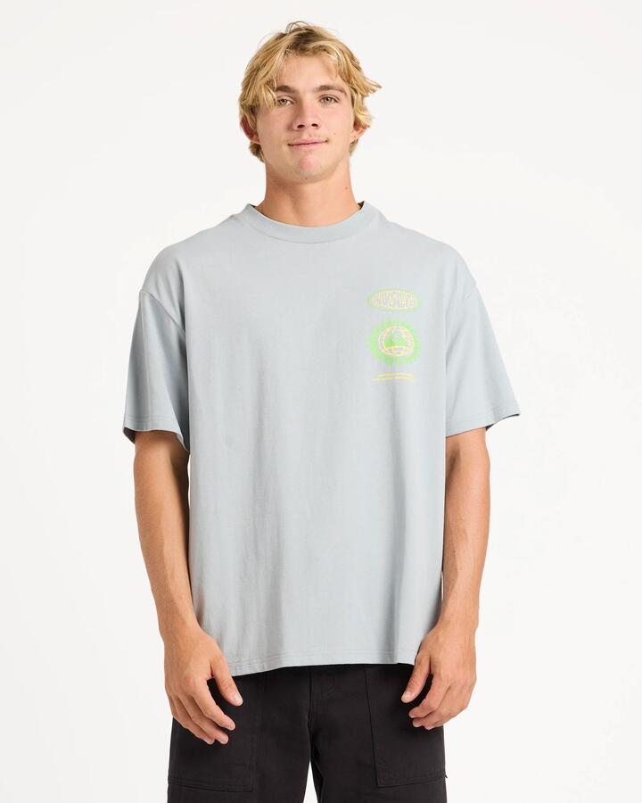 Image of T-Shirts. Product name - Quiksilver Mens Quik Global T-Shirt Quarry in Quarry colour by brand - Quiksilver