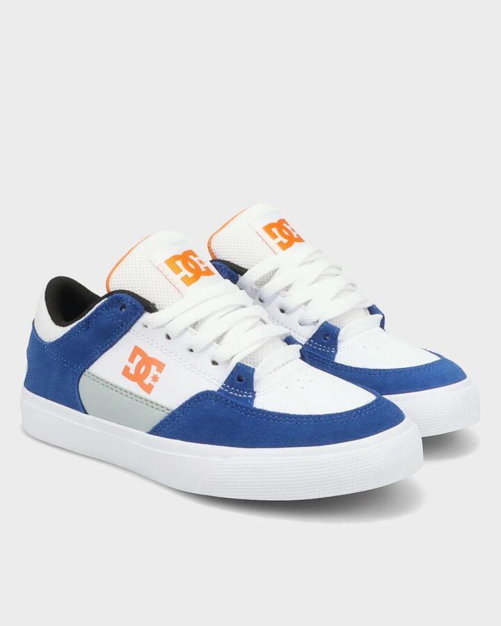 Image of Shoes. Product name - DC Shoes Boys 8-16 Onyx Skate Shoes Blue/White/Orange in Blue/White/Orange colour by brand - DC Shoes