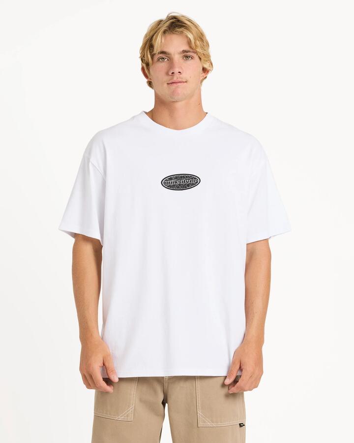 Image of T-Shirts. Product name - Quiksilver Mens Shattered T-Shirt White in White colour by brand - Quiksilver