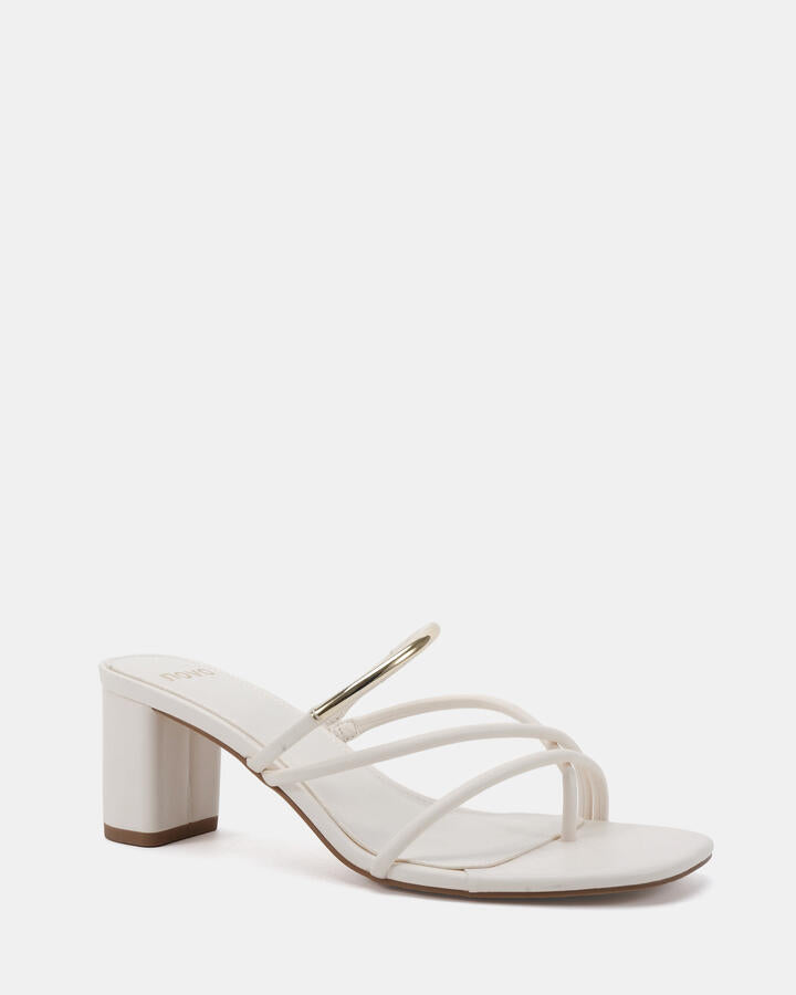 Image of Heels. Productname: Fuming: White - Women's Strappy - Low Heel in Multi colour by brand - Novo