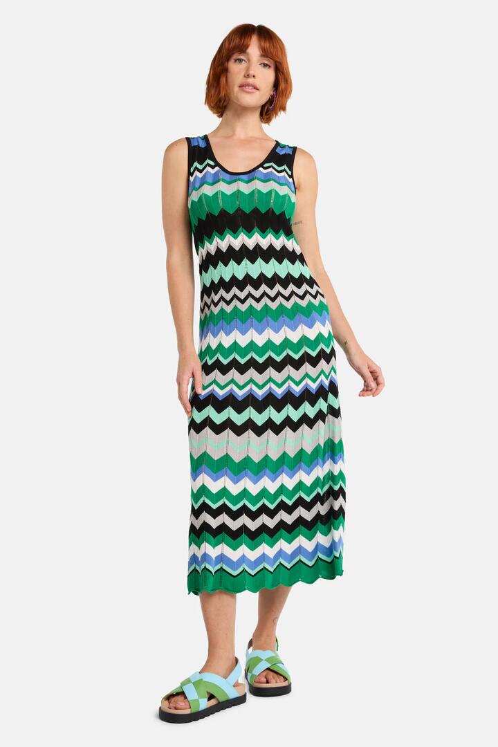 Image of Dresses. Product name - Tropic Zigzag Knit Dress in Multi colour by brand - Gorman