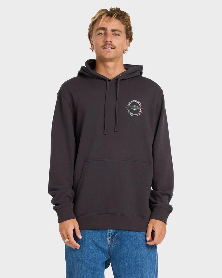 Image of a model wearing Outerwear. Product name - Billabong Mens Short Sands Hoodie Black in Black colour by brand - Billabong