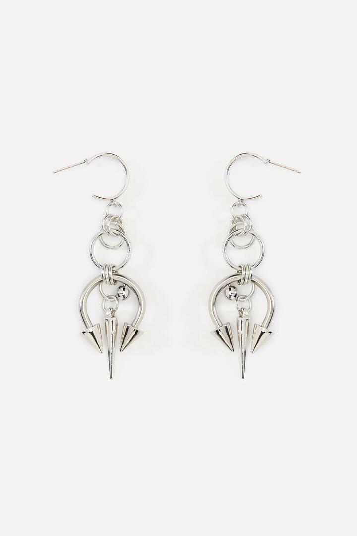 Image of Earrings. Productname: Spiked Bull Ring Earrings in Silver colour by brand - Black Friday