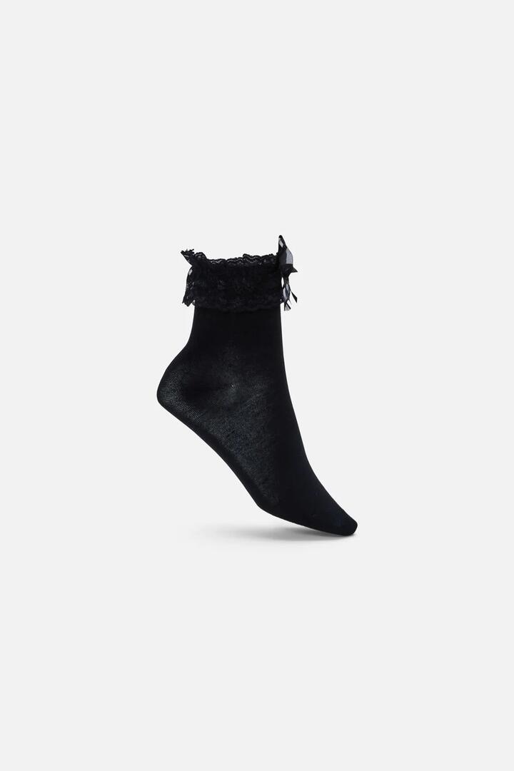 Image of Socks. Productname: Black Classic Lace Top Socks in Black colour by brand - Black Friday