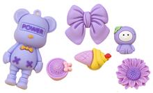 Image of Accessories. Product name - Pop-in Charm Plush Set 7pc Purple in colour by brand - Toymate
