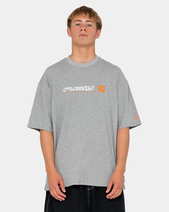 Image of T-Shirts. Product name - Rusty Mens Jetsetter T-Shirt Grey Marle in Grey Marle colour by brand - Rusty