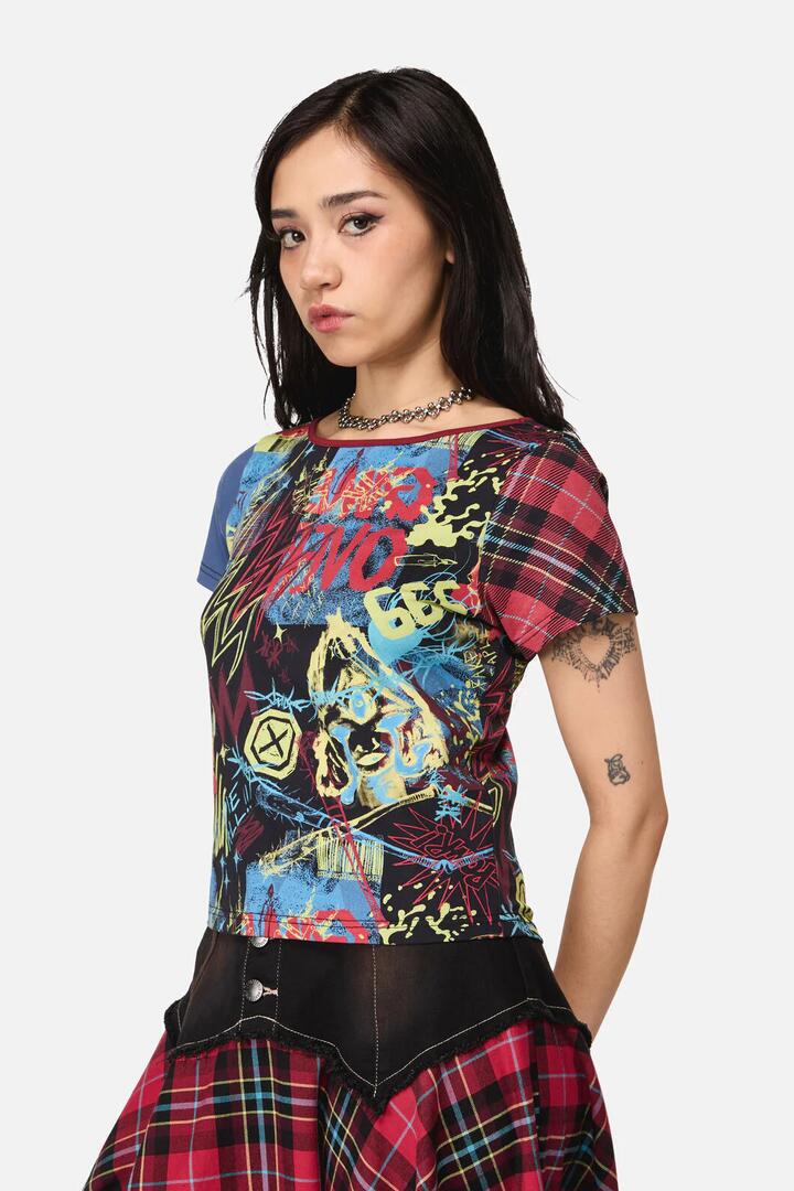 Image of T-Shirts. Product name - Streets Grunge Contrast Tee in Multi colour by brand - Dangerfield