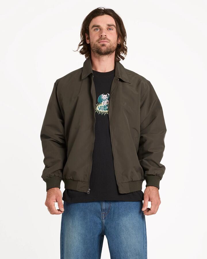 Image of Coats & Jackets. Product name - Volcom Mens Likurtis Casual Jacket Rinsed Black in Rinsed Black colour by brand - Volcom