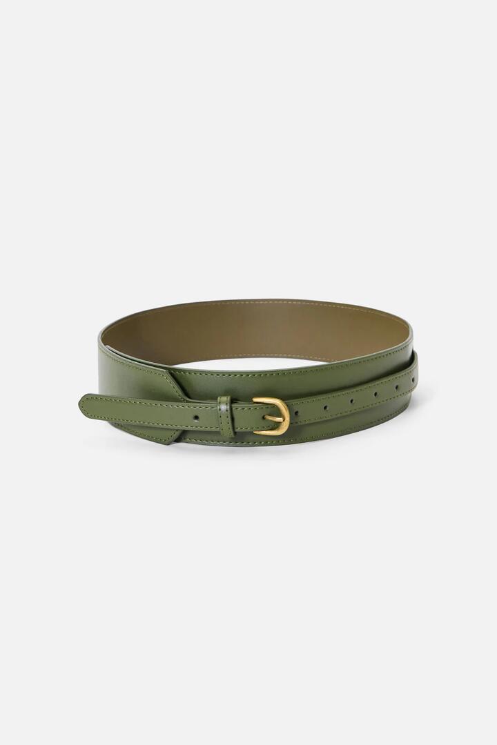 Image of Belts. Product name - Buckle Waist Belt in Olive colour by brand - Princess Highway
