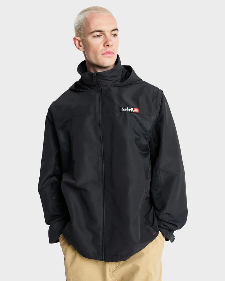 Image of Coats & Jackets. Productname: quiksilver Mens Yg Crossbone Windproof Jacket Black - in Black colour by brand - Quiksilver