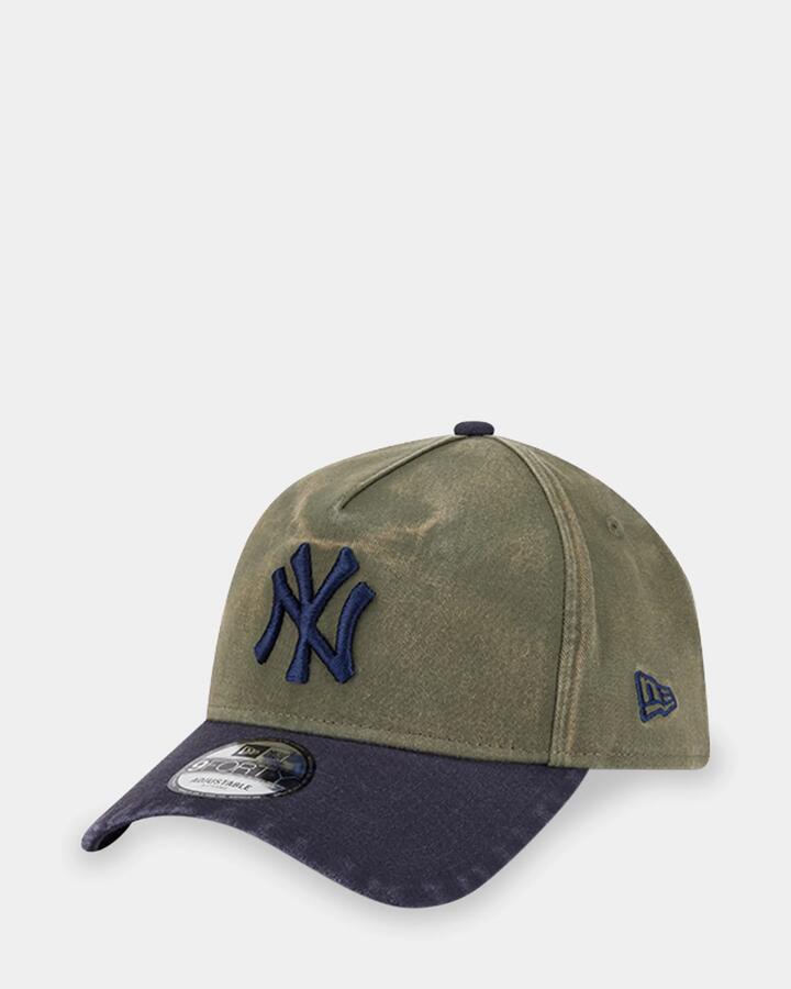 Image of Hats. Product name - New Era 9Forty A-Frame New York Yankees Cap Green in Green colour by brand - New Era
