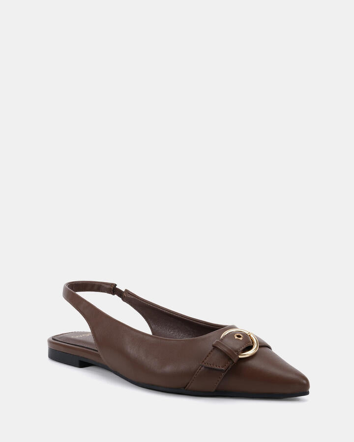 Image of Flats. Productname: Crosby: Milk Chocolate - Women's Casual Flat Closed in Midnight colour by brand - Novo