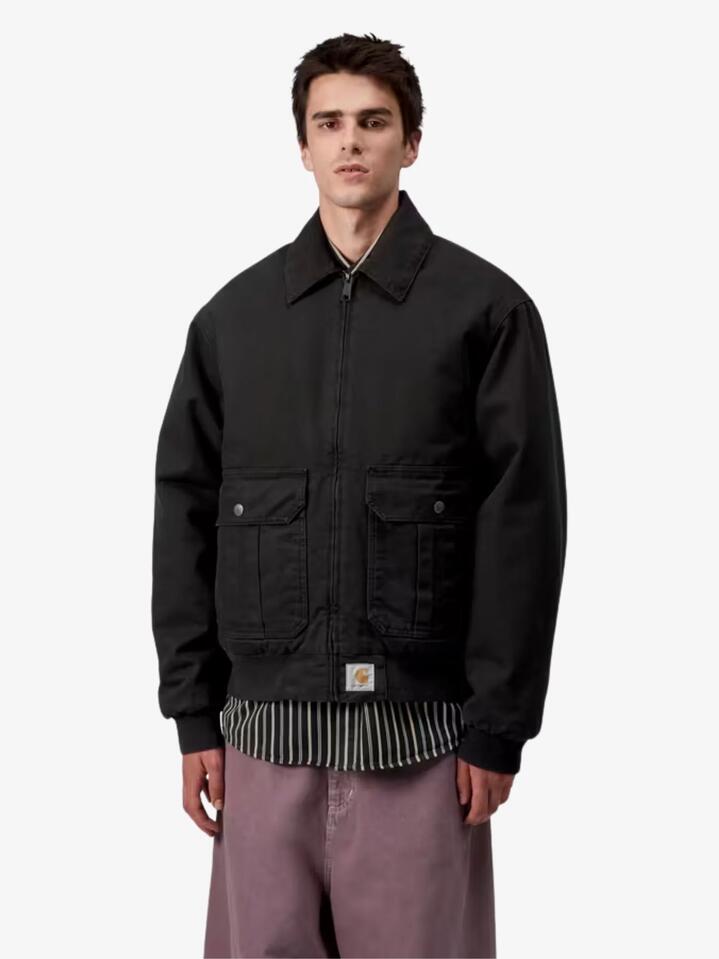 Image of Coats & Jackets. Productname: Carhartt Wip Stanton Jacket in Black Stone Washed colour by brand - Carhartt Wip