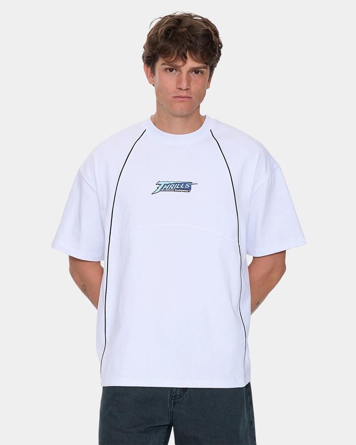 Image of T-Shirts. Product name - Thrills Mens Heavy Voltage Oversized Cropped T-Shirt White in White colour by brand - Thrills