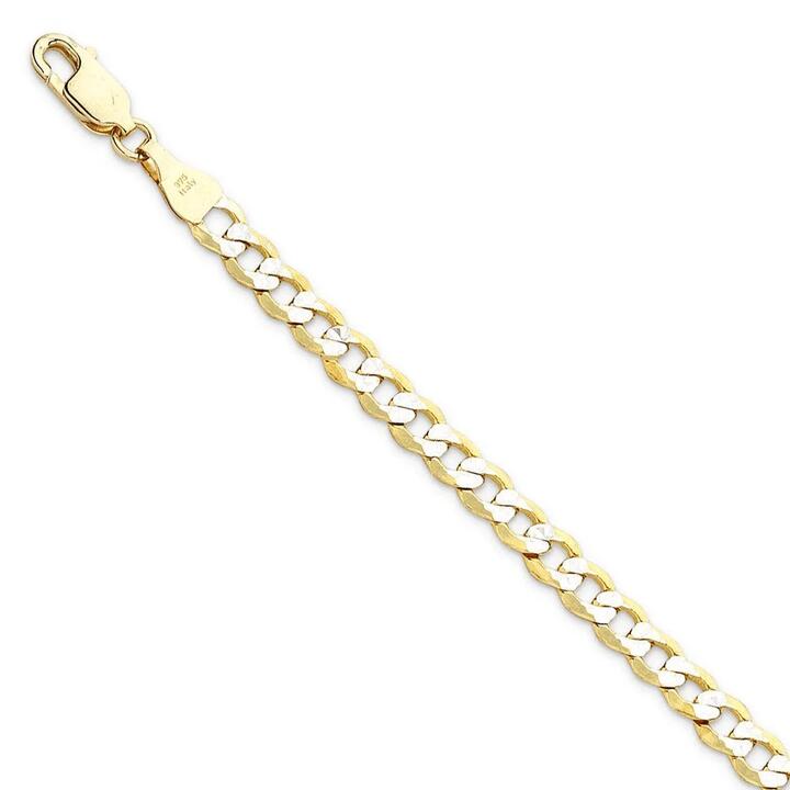 Image of Jewelry. Productname: 50cm Curb Chain in 9kt Yellow and White Bonded Gold in Gold colour by brand - Bevilles