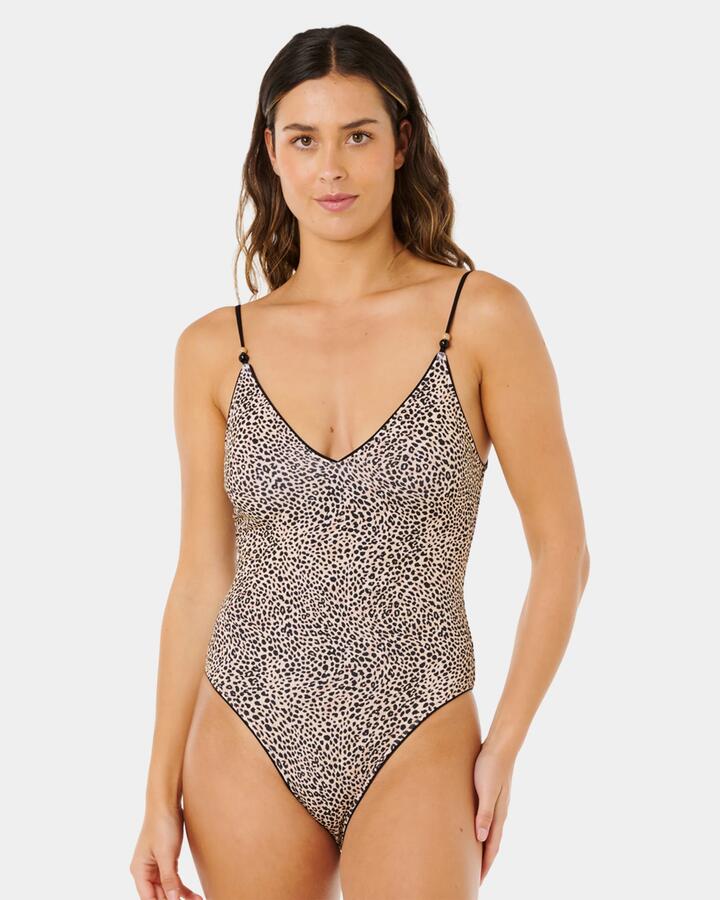 Image of Swimwear. Product name - Rip Curl Womens Coastal Instinct Cheeky One Piece Swimsuit Black in Black colour by brand - Rip Curl