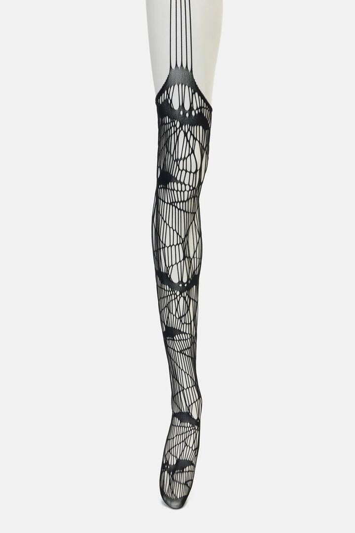 Image of Lingerie. Productname: Black Shattered Suspender Tights in Black colour by brand - Black Friday