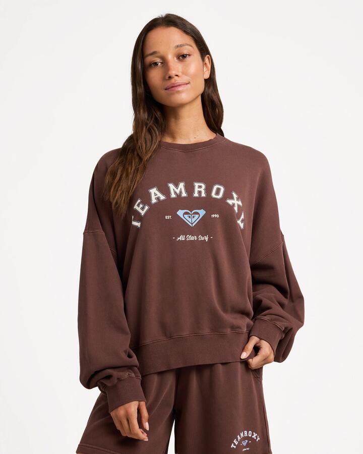Image of Accessories. Product name - Roxy Womens All Day Crew Neck Cacao in Cacao colour by brand - Roxy