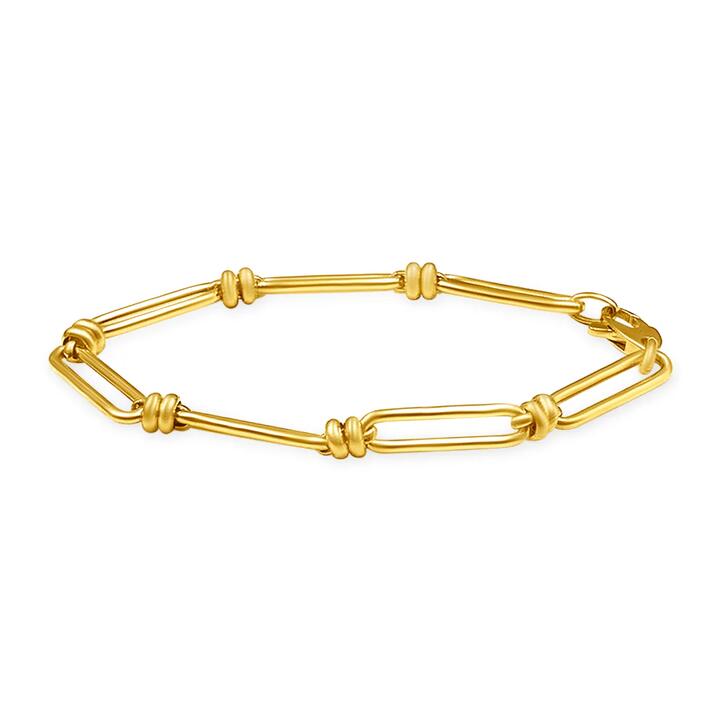 Image of Bracelets. Productname: 20cm Bold Paperclip Ring Bracelet in 9kt Yellow Bonded Gold in Gold colour by brand - Bevilles