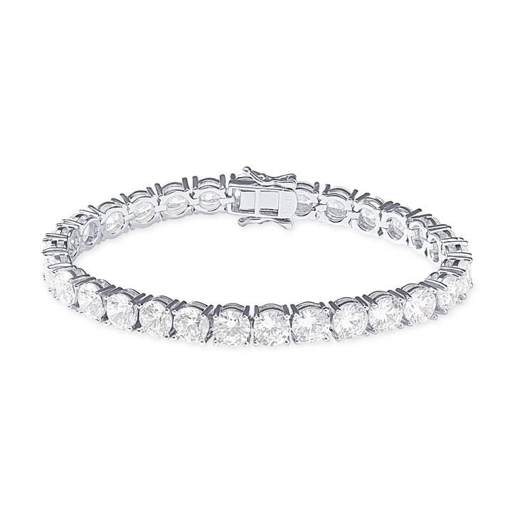 Image of Bracelets. Productname: 18cm 6mm Width Cubic Zirconia Tennis Bracelet in Sterling Silver in Silver colour by brand - Bevilles