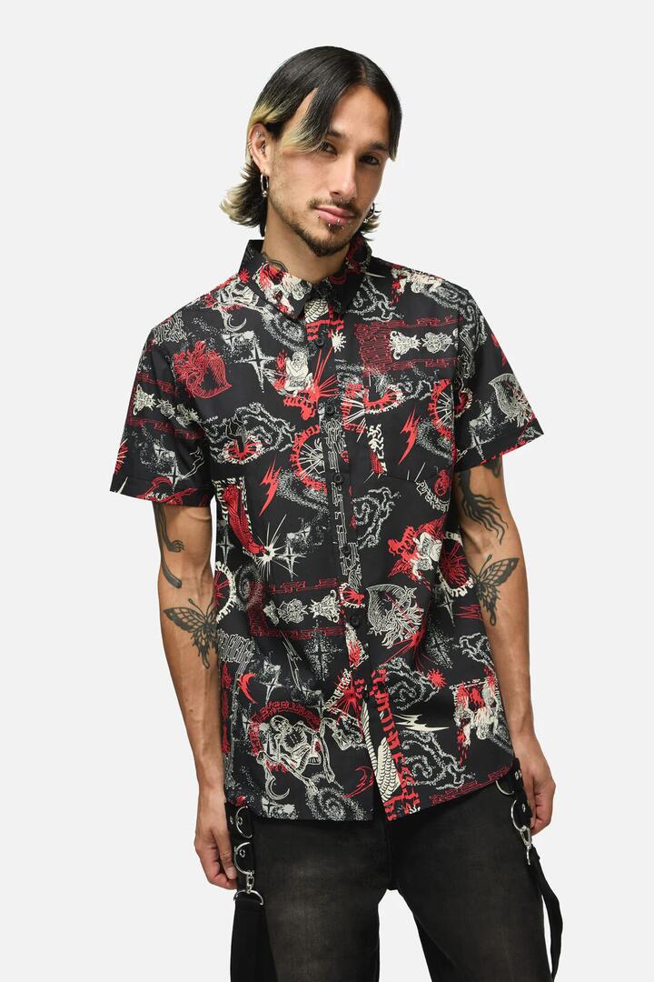 Image of Shirts. Product name - Purgatory SS Shirt in Black colour by brand - Black Friday