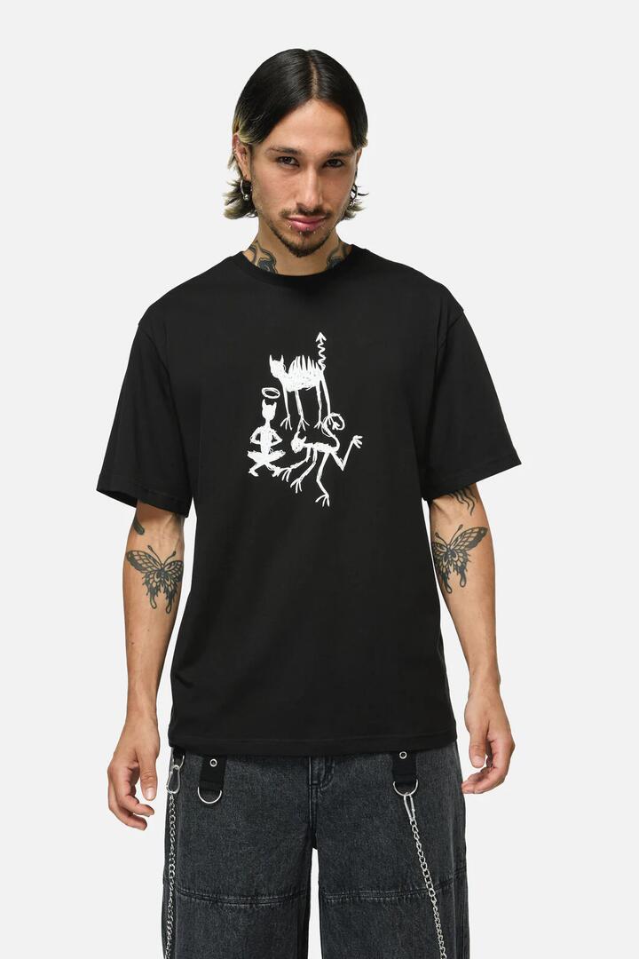 Image of T-Shirts. Product name - Demons Tee in Black colour by brand - Dangerfield