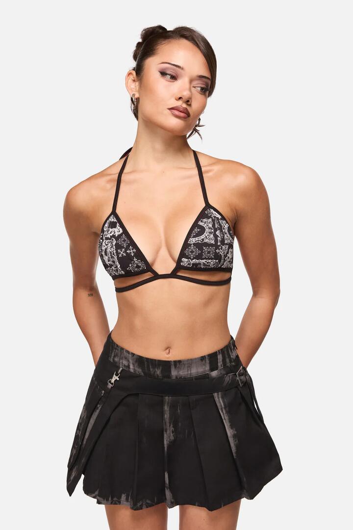 Image of Swimwear. Product name - Crucify Bikini Top in Black colour by brand - Black Friday